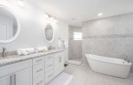 Master En Suite Bathroom with Walk around Shower and Tub